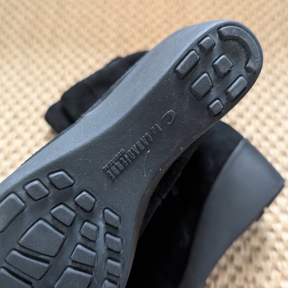 LA CANADIENNE Elizabeth Women's Ankle Suede Square Toe Booties, Black, 6, NWOB - Picture 8 of 10